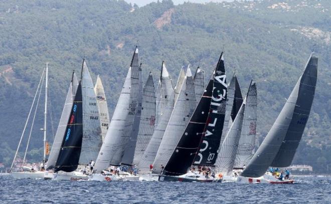 The Black Flag was used after this General Recall start in Class AB - 2016 ORC European Championship &copy; Andrea Carloni